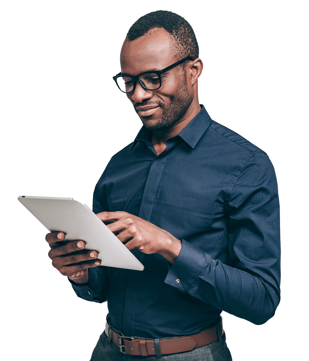 Staff member using empowOR on a tablet