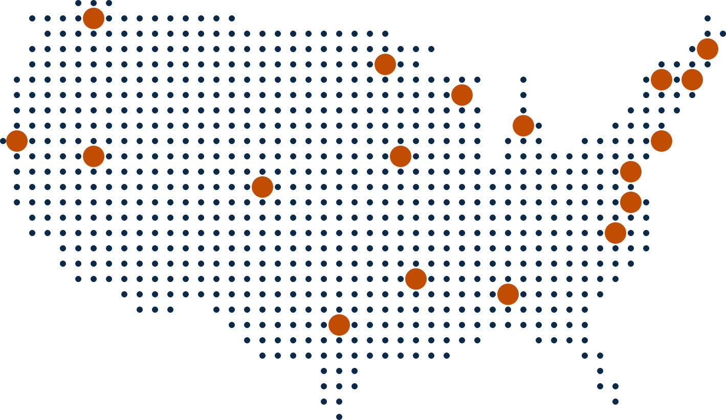 Map of the United States showing states where empowOR is in use